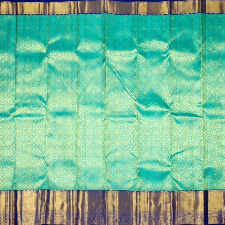 Kuberan Blue With Royal Blue Border Kanchivaram Silk Saree