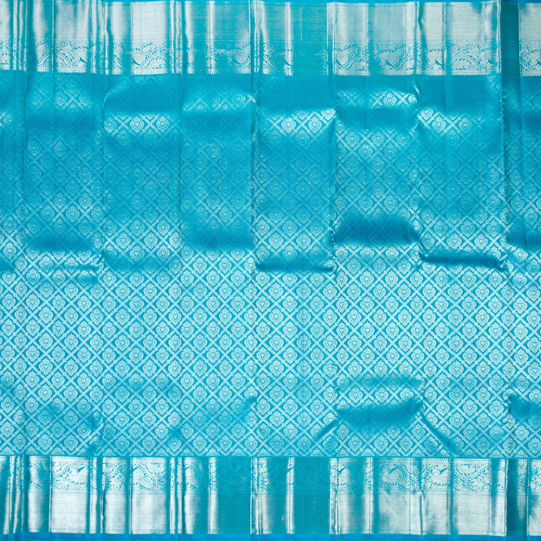 Kuberan Sky Blue Kanchivaram Silk Saree