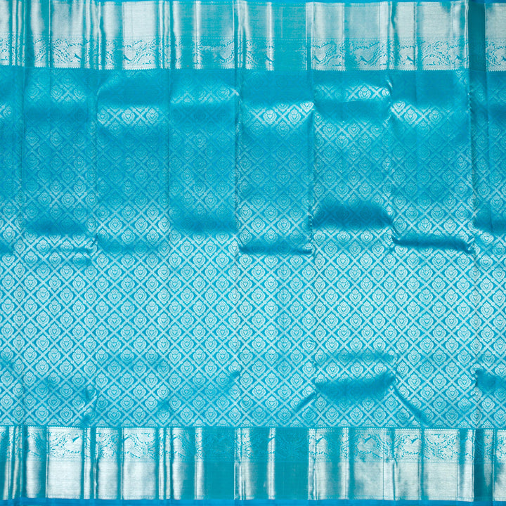 Kuberan Sky Blue Kanchivaram Silk Saree
