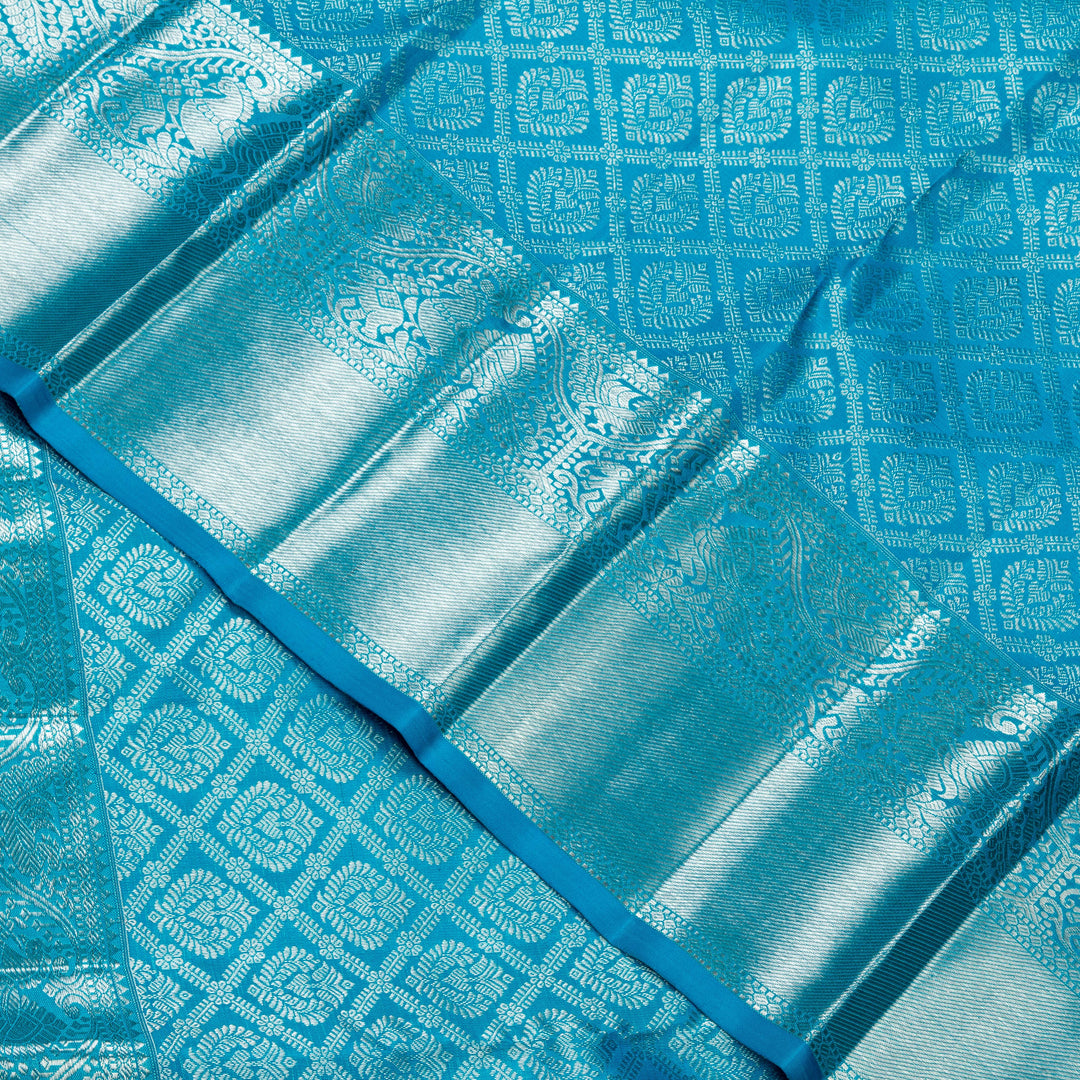 Kuberan Sky Blue Kanchivaram Silk Saree