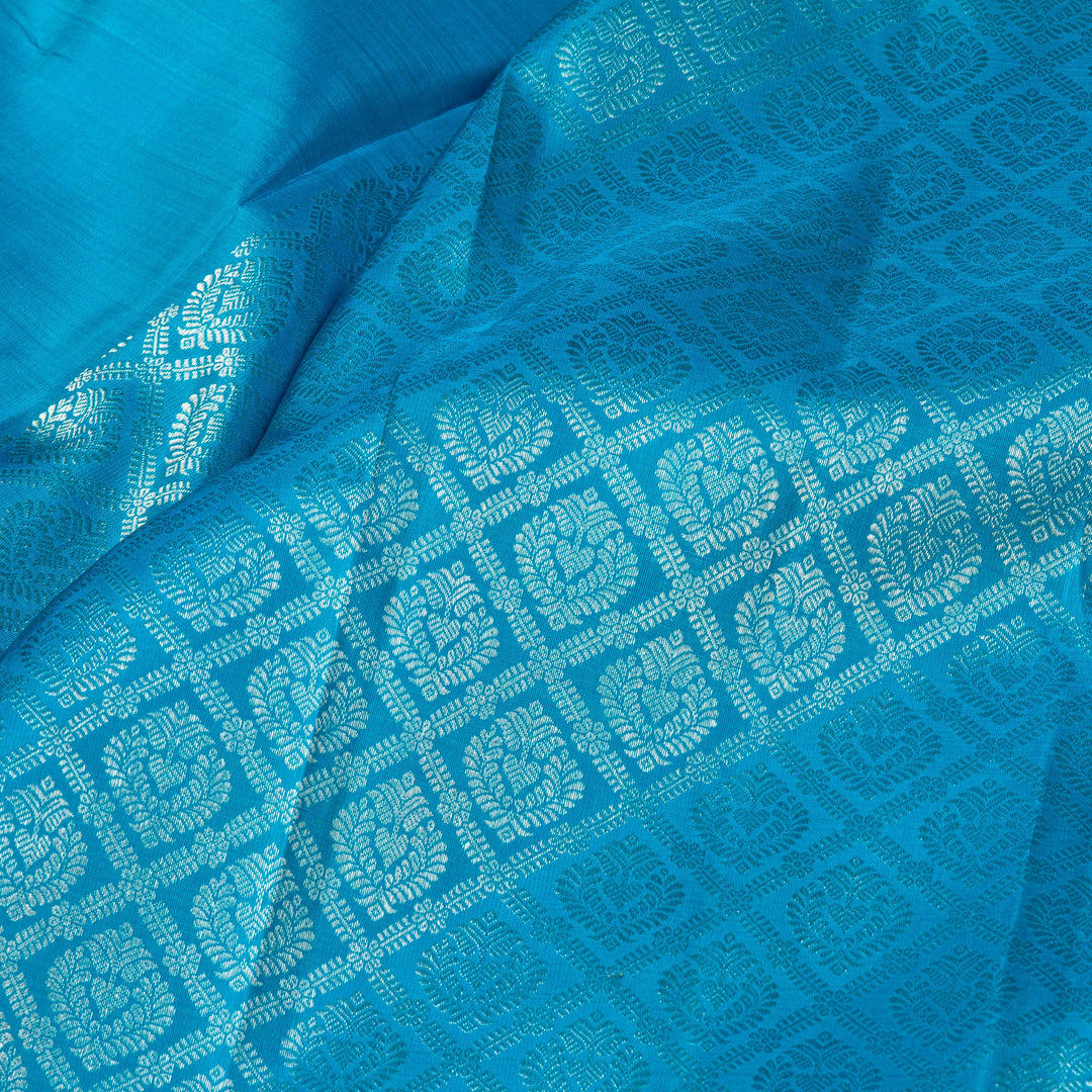 Kuberan Sky Blue Kanchivaram Silk Saree