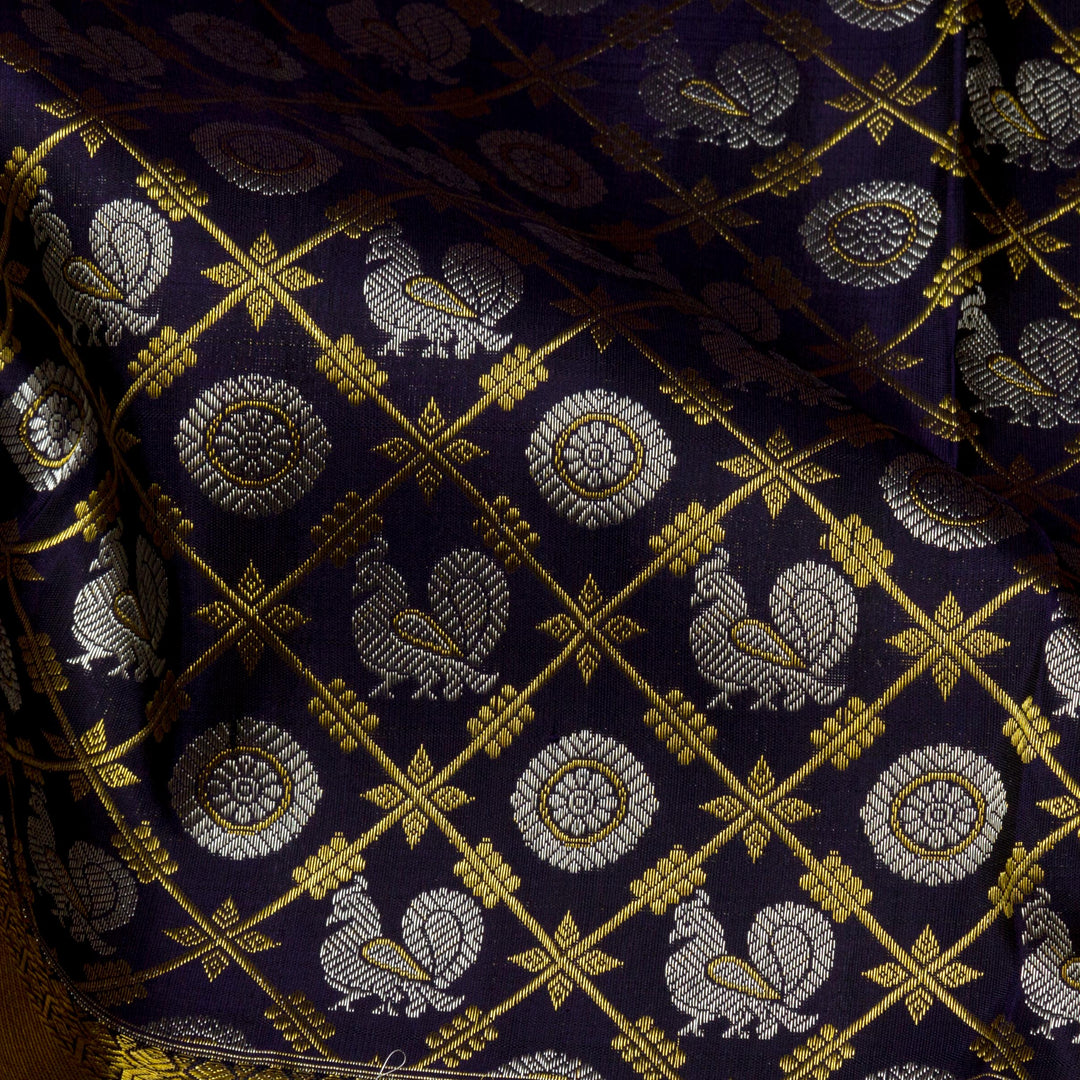  Kanchivaram Black Silk Saree