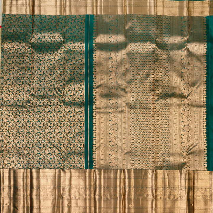 Kuberan Bottel Green Kanchivaram Silk Saree