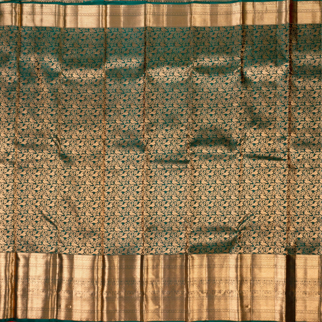 Kuberan Bottel Green Kanchivaram Silk Saree