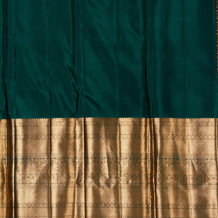 Kuberan Bottel Green Kanchivaram Silk Saree