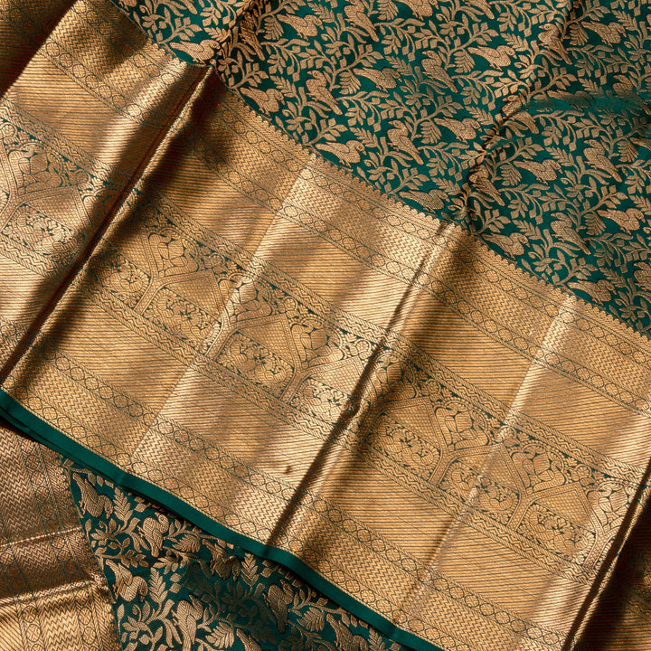 Kuberan Bottel Green Kanchivaram Silk Saree