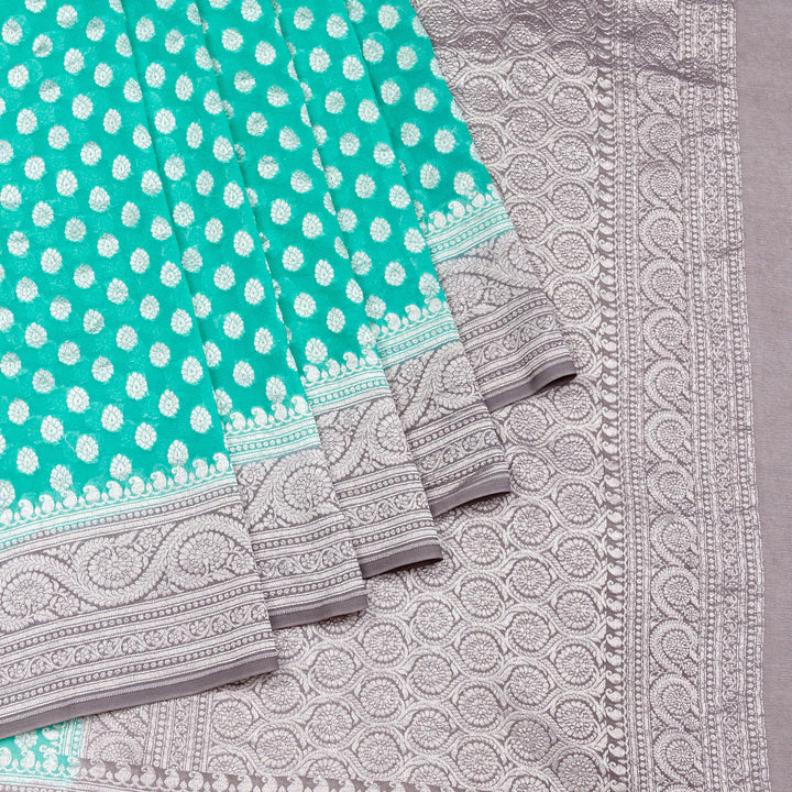 Kuberan Blue Grey Khadi Banarsi Saree