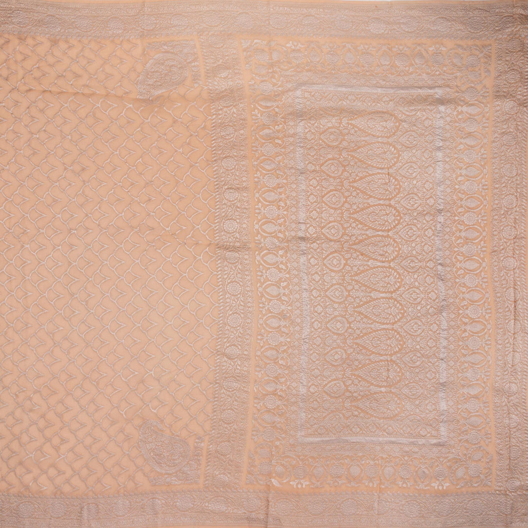 Kuberan Peach Khadi Banarasi Saree