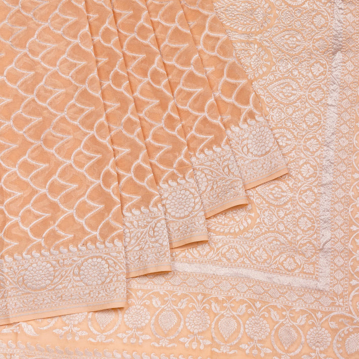 Kuberan Peach Khadi Banarasi Saree