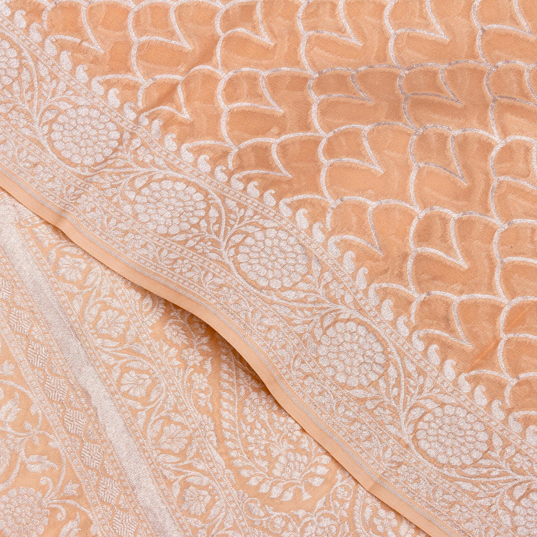 Kuberan Peach Khadi Banarasi Saree