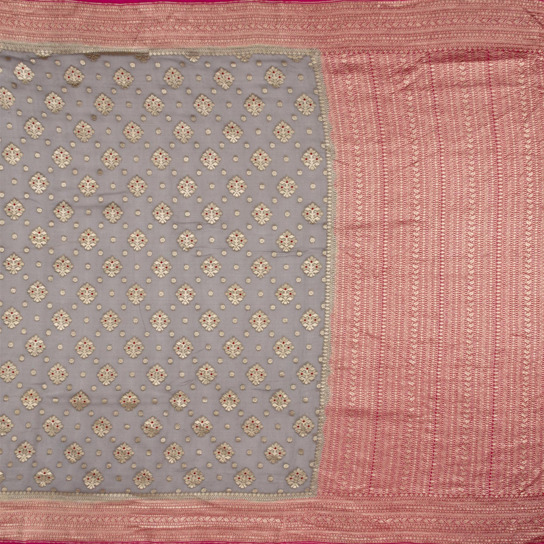 Kuberan Grey Pink Khadi Banarasi Saree