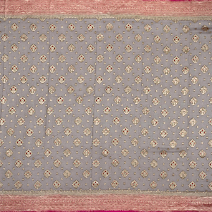 Kuberan Grey Pink Khadi Banarasi Saree