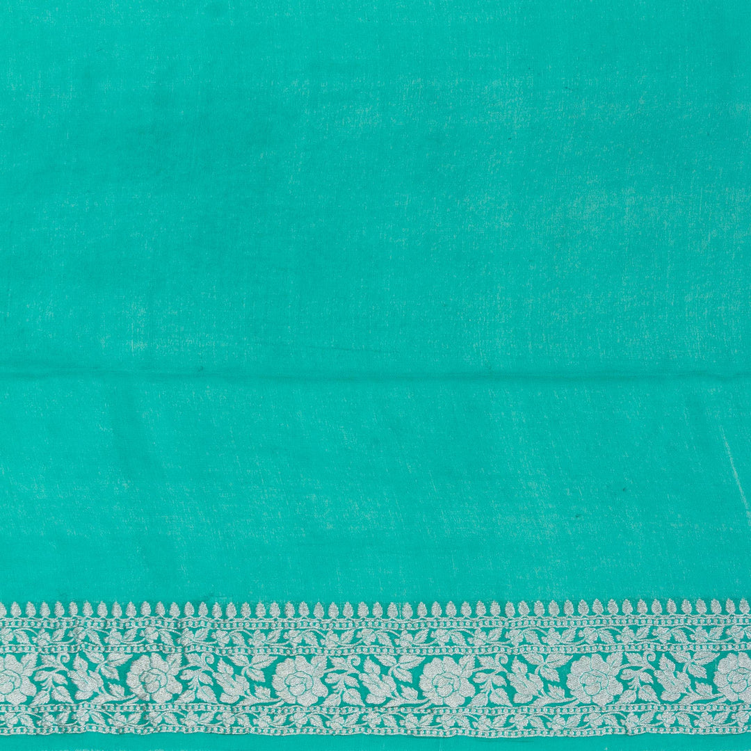 Kuberan Parrot Green Blue Khadi Banarasi Saree