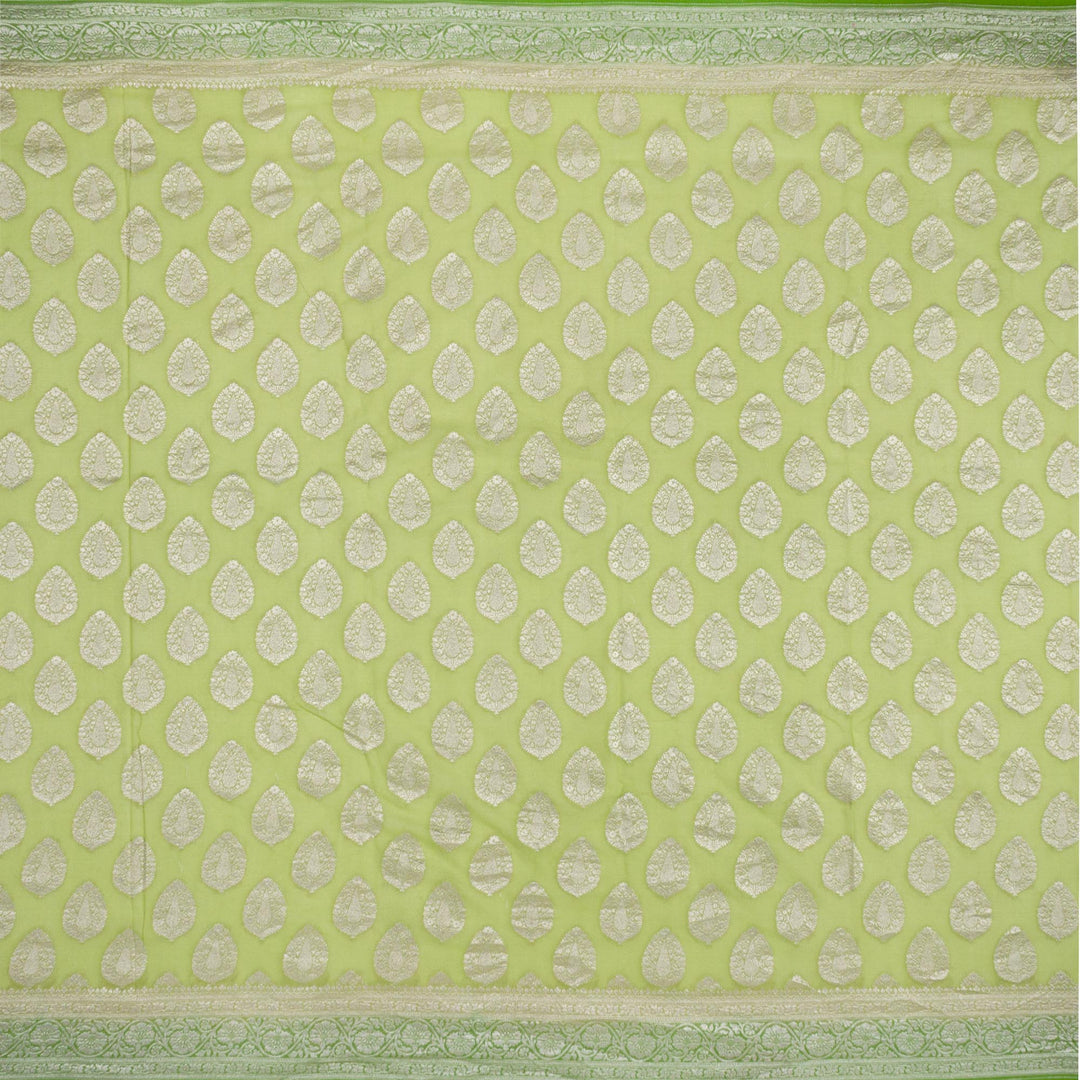 Kuberan Parrot Green Khadi Banarasi Saree