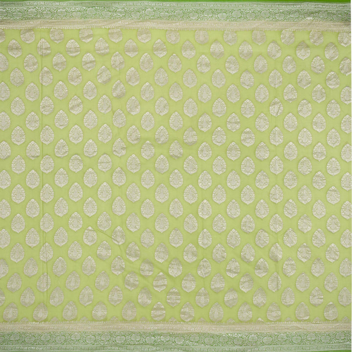 Kuberan Parrot Green Khadi Banarasi Saree