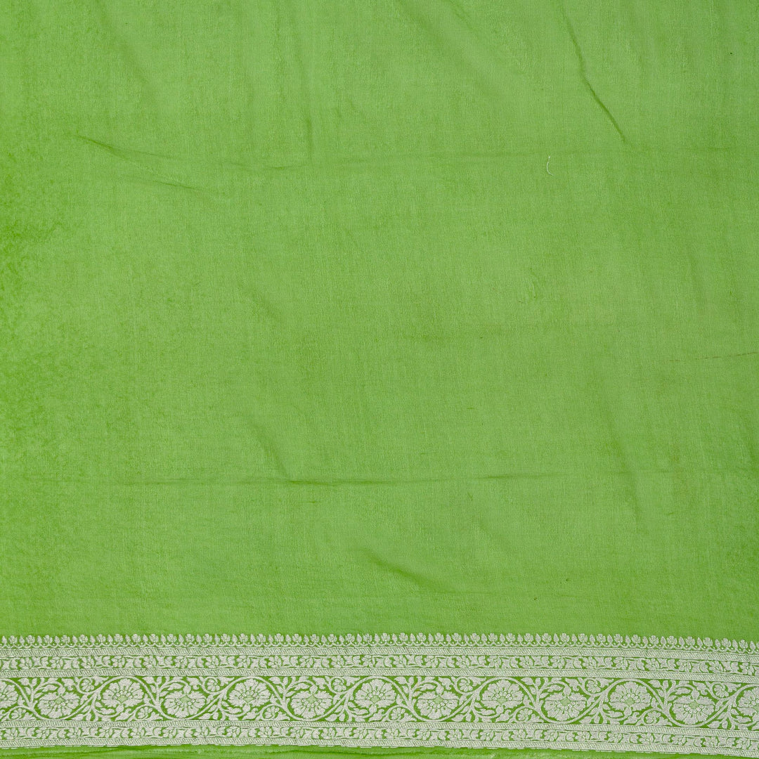 Kuberan Parrot Green Khadi Banarasi Saree