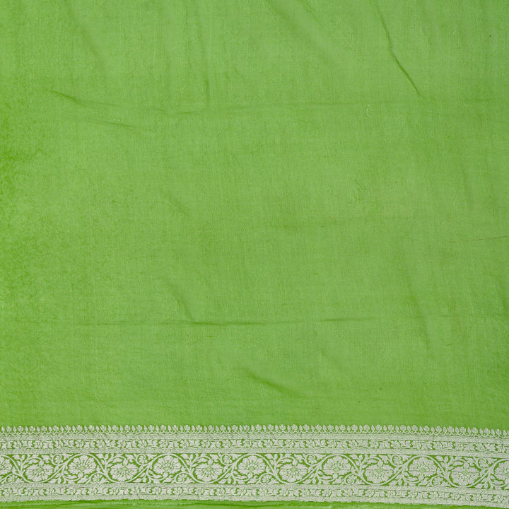 Kuberan Parrot Green Khadi Banarasi Saree