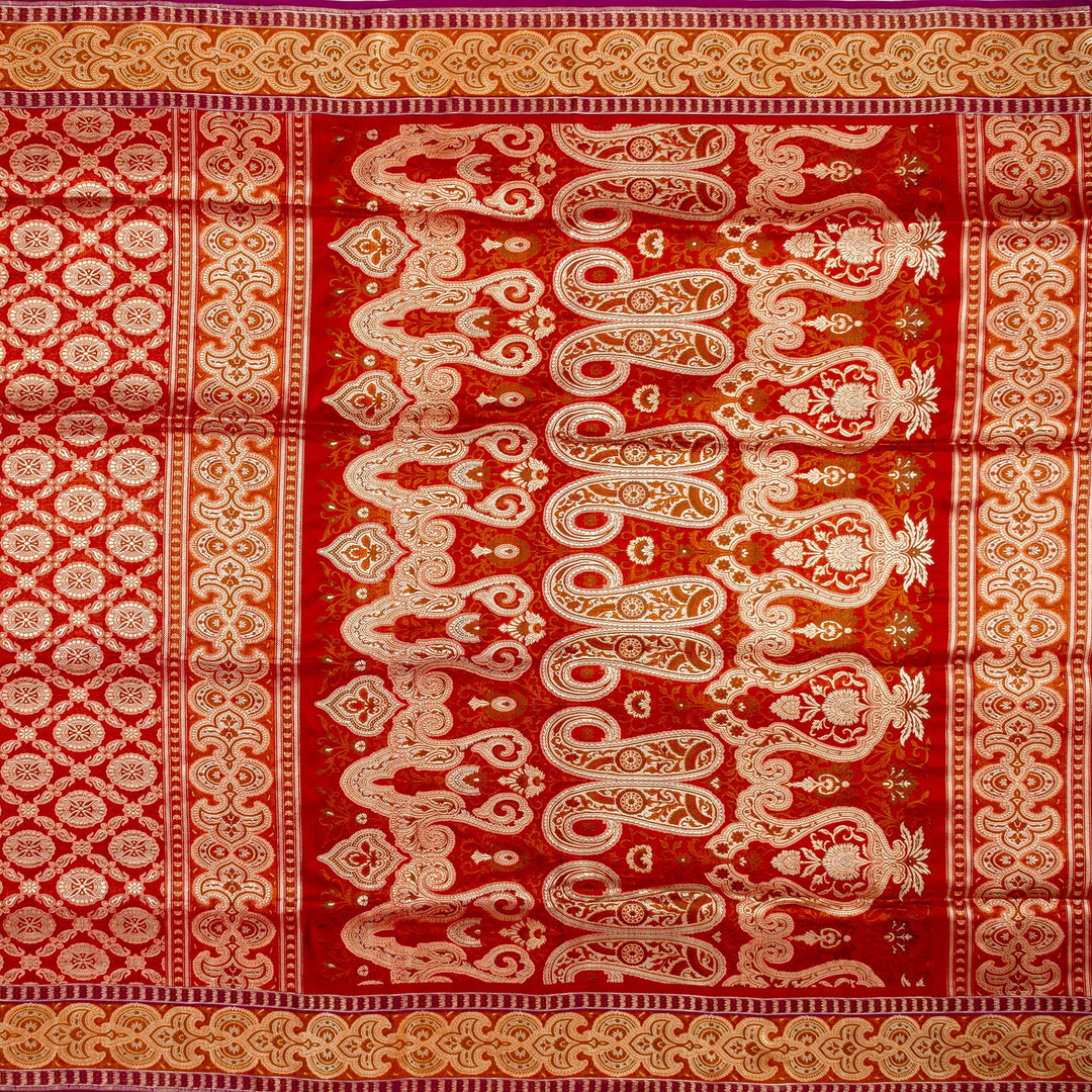 Kuberan Maroon Red Banarasi Saree
