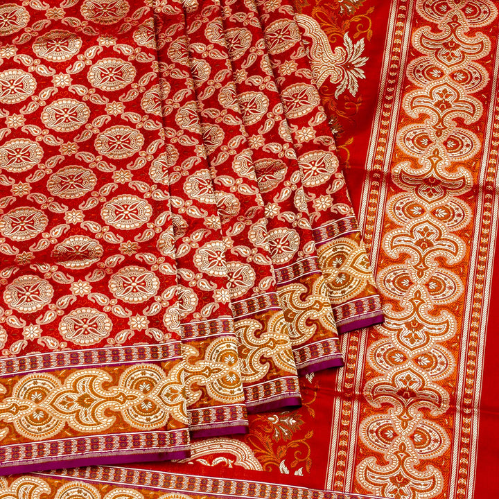 Kuberan Maroon Red Banarasi Saree