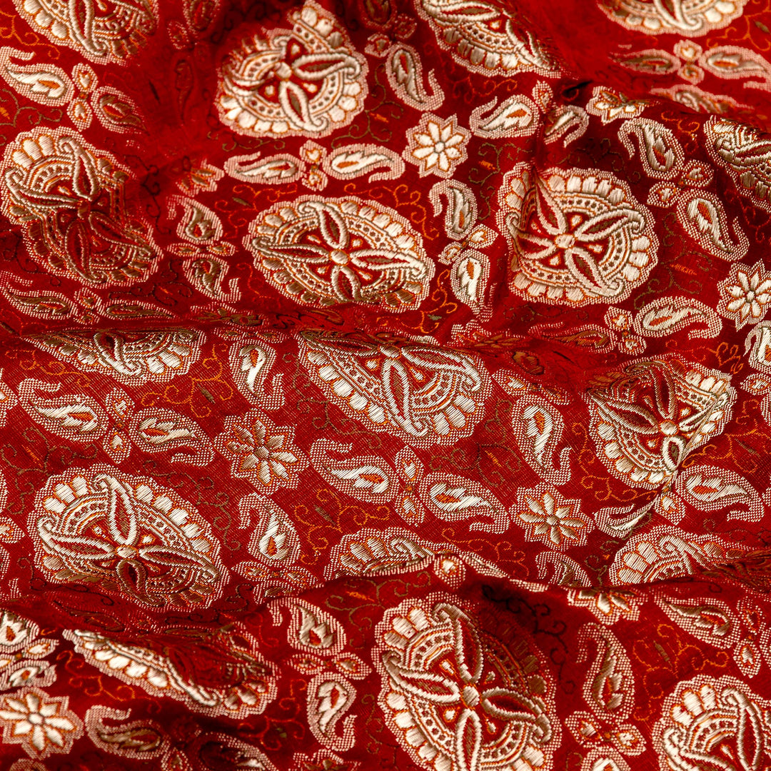 Kuberan Maroon Red Banarasi Saree