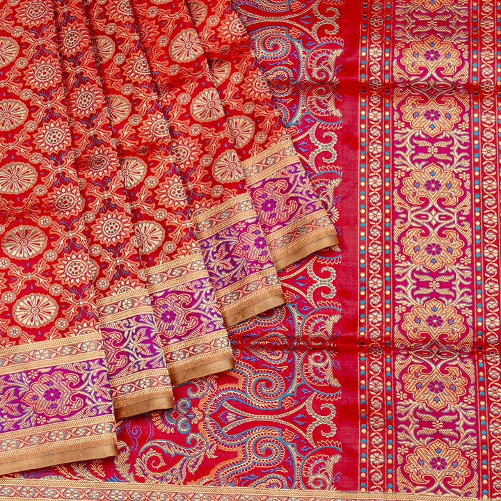Kuberan Red Banarasi Saree
