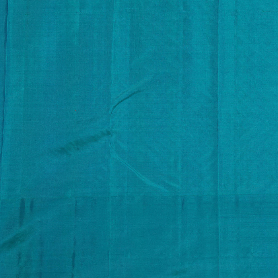 Kuberan Orange Blue Pure Silk Saree