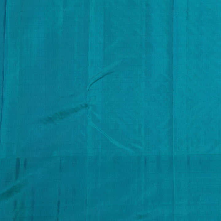 Kuberan Orange Blue Pure Silk Saree