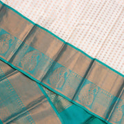 Kuberan White Blue Pure Silk Saree