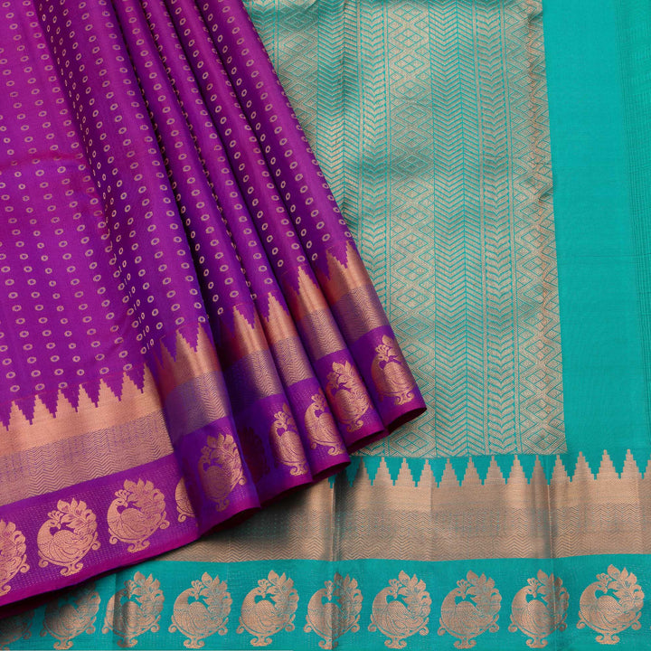 Kuberan Purple Pure Silk Saree