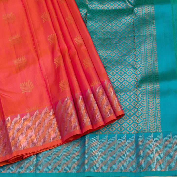 Kuberan Peach Pure Silk Saree