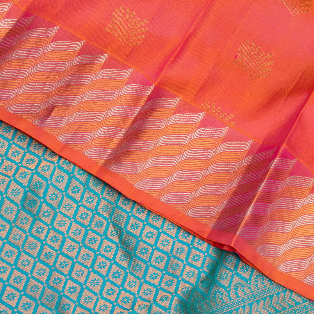 Kuberan Peach Pure Silk Saree