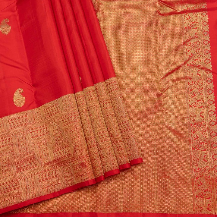 Kuberan Red Pure Silk Saree