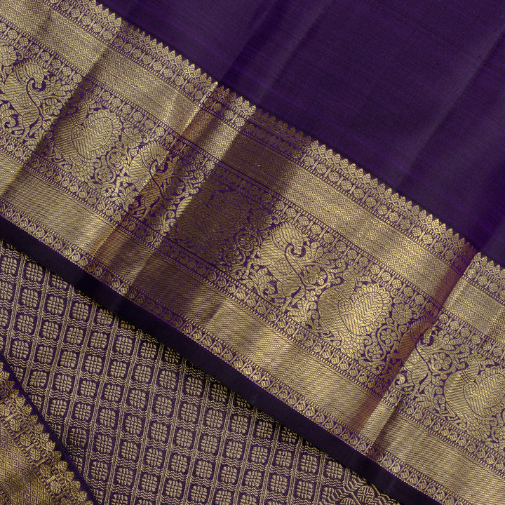 Kuberan Navy Blue Pure Silk Saree