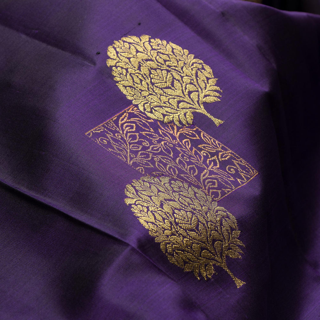 Kuberan Navy Blue Pure Silk Saree