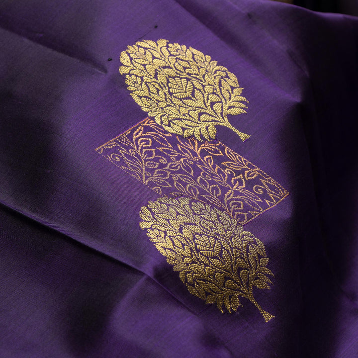 Kuberan Navy Blue Pure Silk Saree