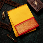 Kuberan Gold With Red Border Pure Silk Dhoti