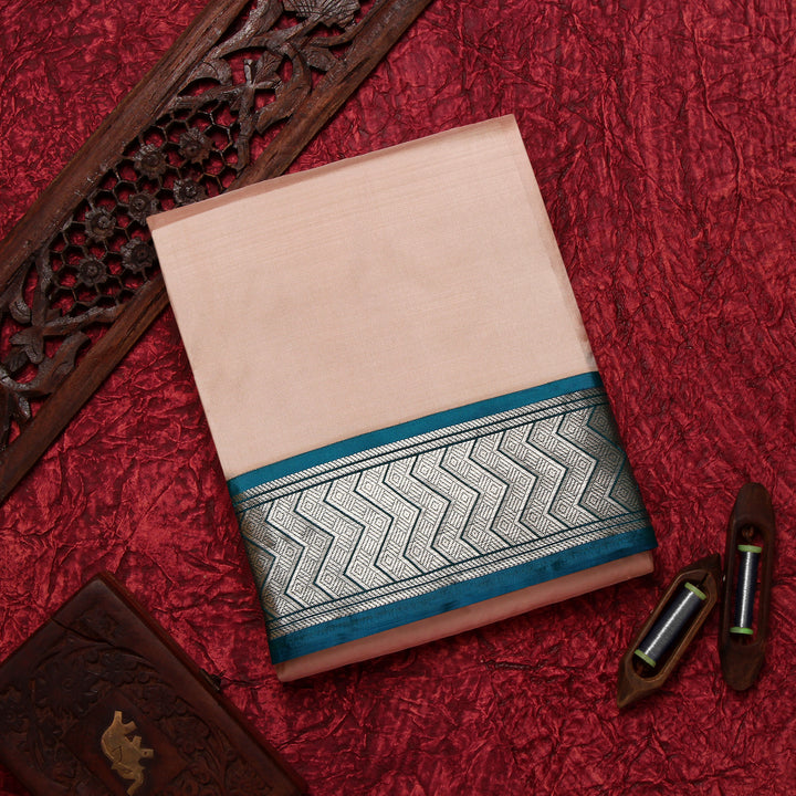 Kuberan Light Beige Pure Silk Dhoti