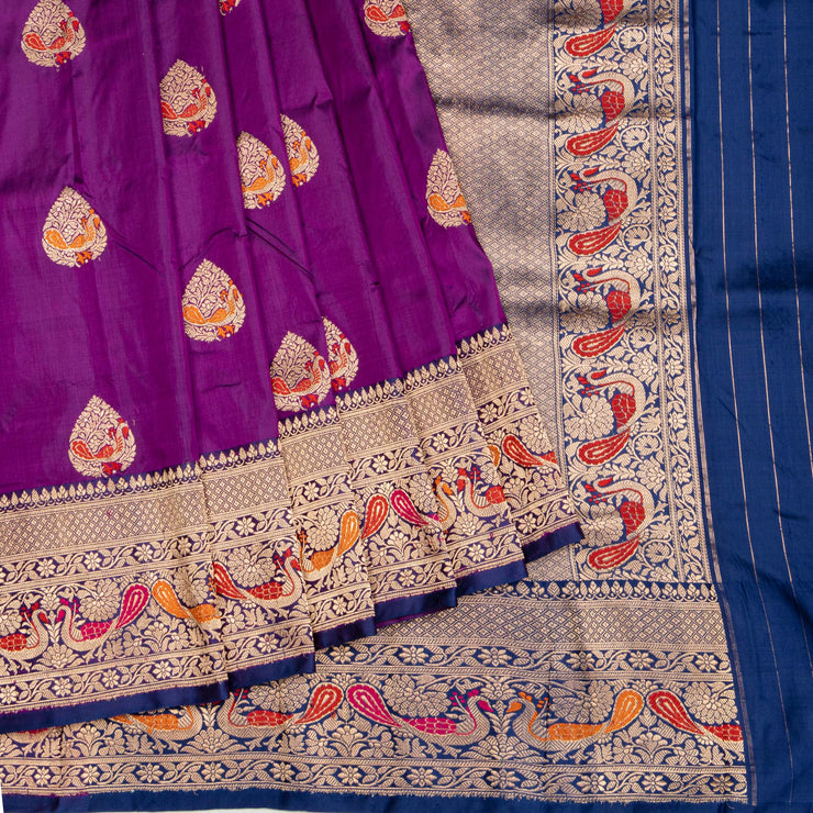 Kuberan Violet Banarasi Silk Saree
