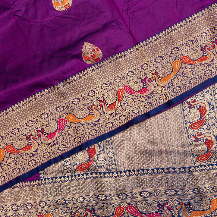 Kuberan Violet Banarasi Silk Saree