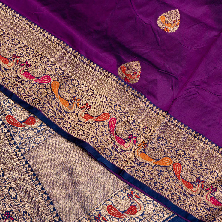 Kuberan Violet Banarasi Silk Saree