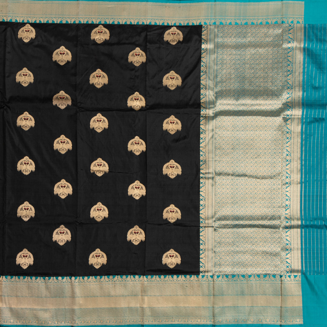 Kuberan Black With Rama Border Banarasi Silk Saree