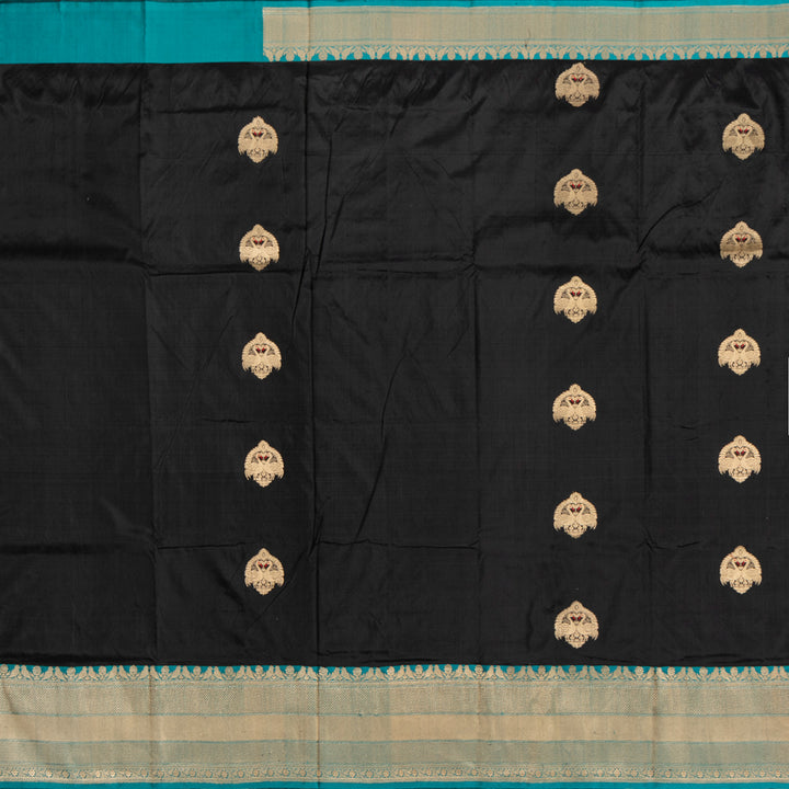Kuberan Black With Rama Border Banarasi Silk Saree