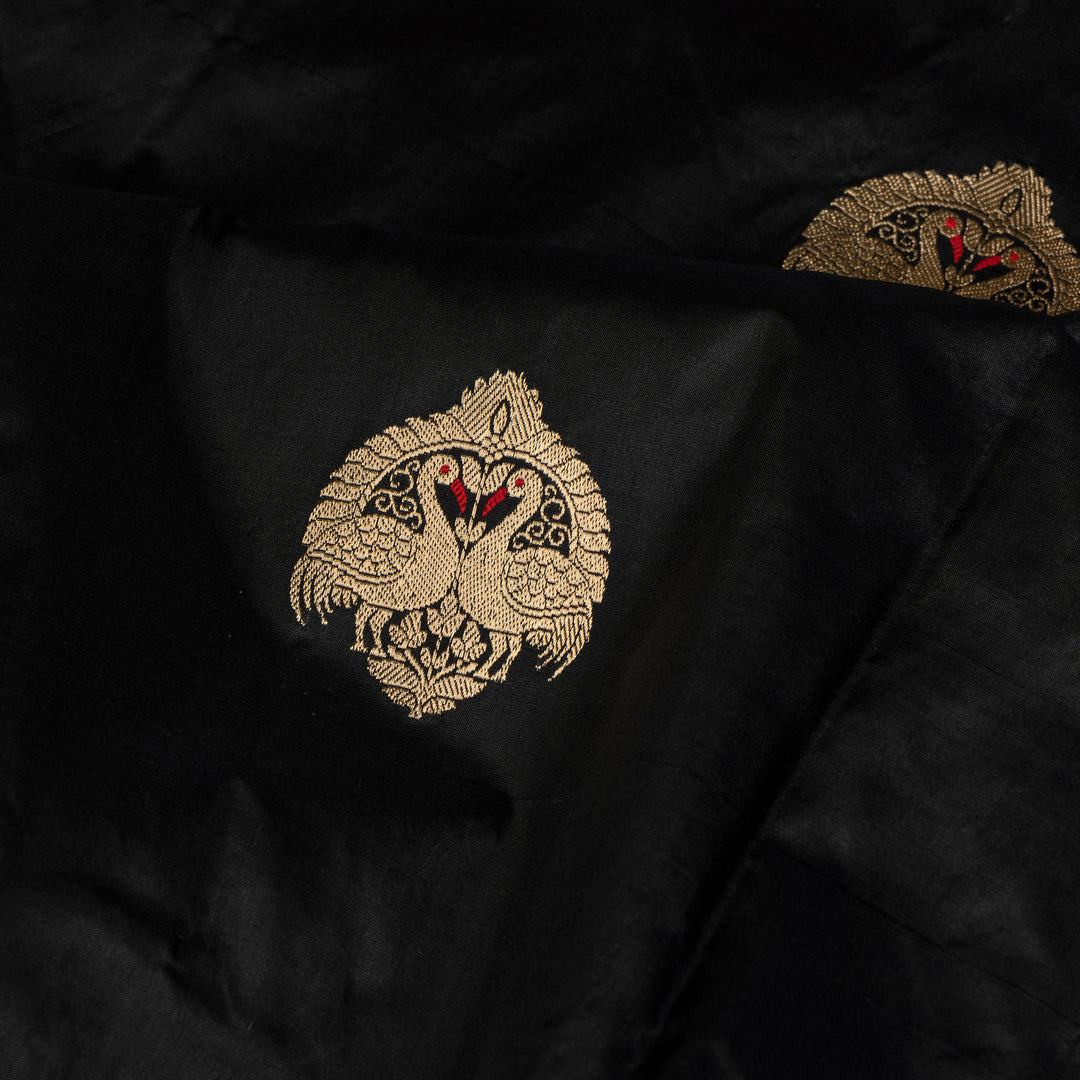 Kuberan Black With Rama Border Banarasi Silk Saree