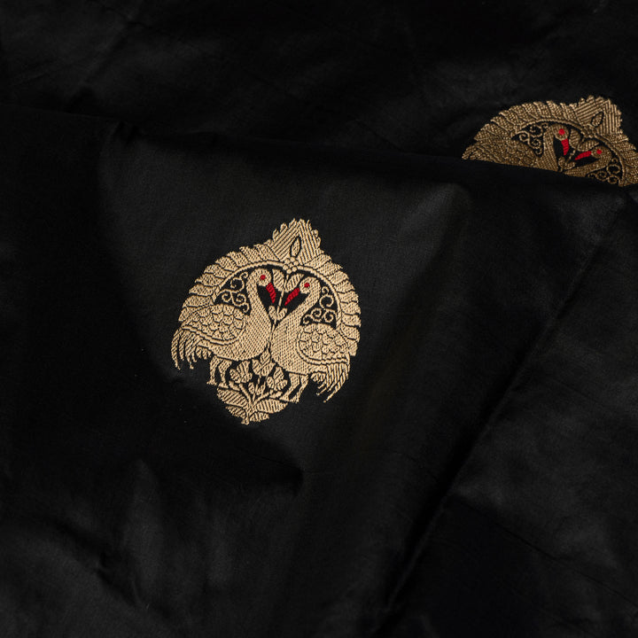 Kuberan Black With Rama Border Banarasi Silk Saree