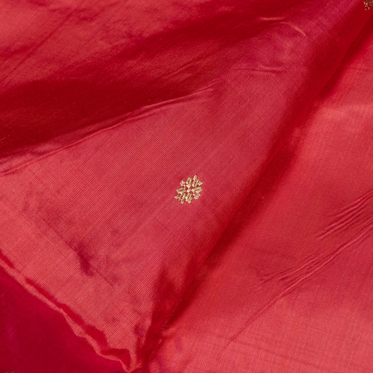 Kuberan Peach With Pink Border Banarasi Silk Saree
