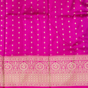 Kuberan Turquoise With Pink Border Banarasi Silk Saree