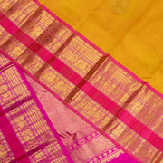 Kuberan Yellow With Pink Organza Kanchivaram Silk Saree