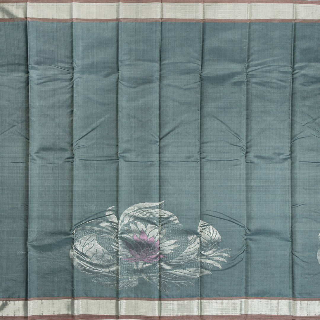 Kuberan Grey With Brown Kanchivaram Silk Saree