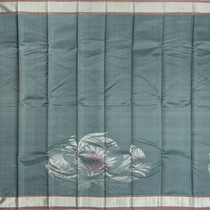 Kuberan Grey With Brown Kanchivaram Silk Saree