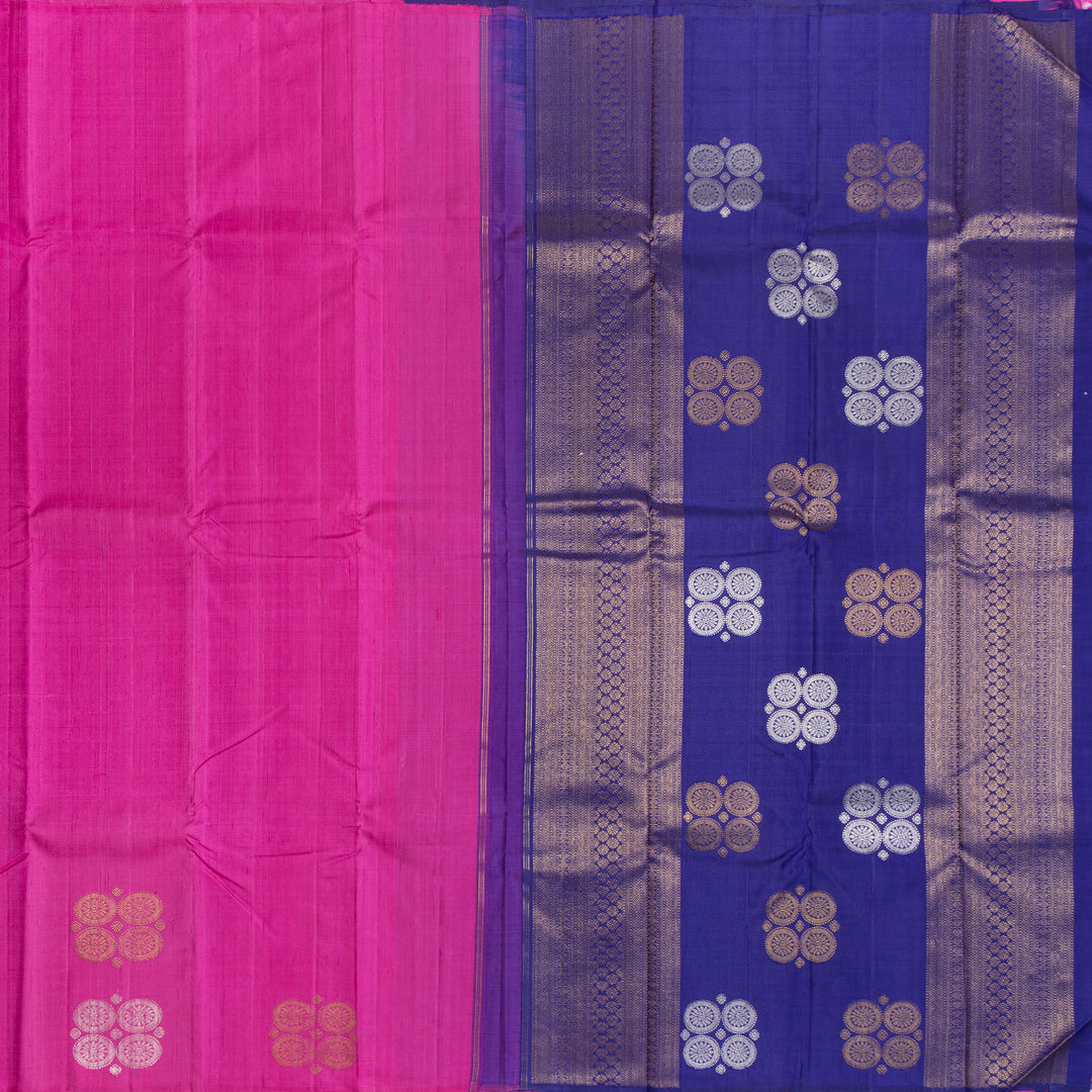 Kuberan Pink With Royalblue Kanchivaram Silk Saree